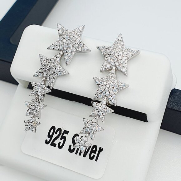 "925 Sterling Silver Cubic Zirconia Earrings, UU1P6A6113 - Picture 6 of 11